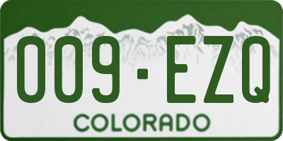 CO license plate 009EZQ