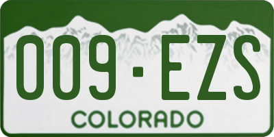 CO license plate 009EZS