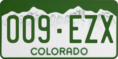 CO license plate 009EZX