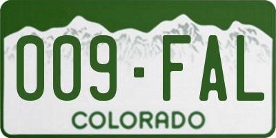CO license plate 009FAL