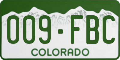 CO license plate 009FBC