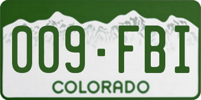 CO license plate 009FBI