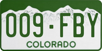 CO license plate 009FBY