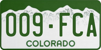 CO license plate 009FCA