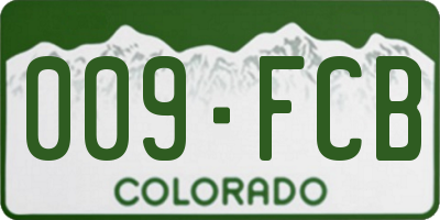 CO license plate 009FCB