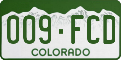 CO license plate 009FCD
