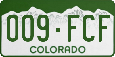 CO license plate 009FCF