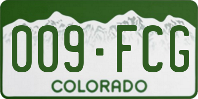 CO license plate 009FCG