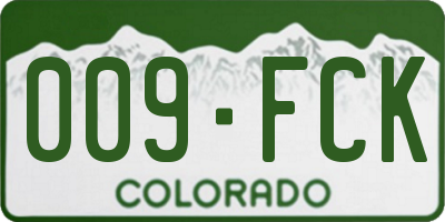 CO license plate 009FCK