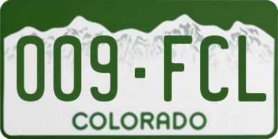 CO license plate 009FCL