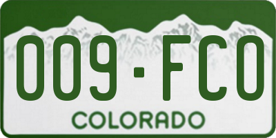 CO license plate 009FCO