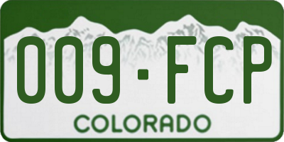 CO license plate 009FCP