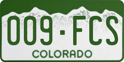 CO license plate 009FCS