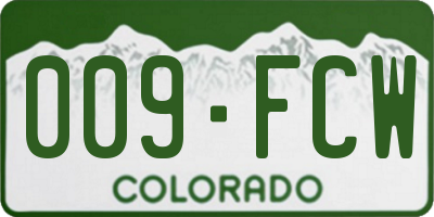 CO license plate 009FCW