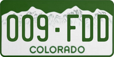 CO license plate 009FDD