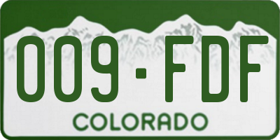 CO license plate 009FDF