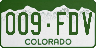 CO license plate 009FDV