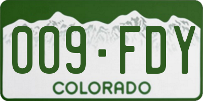 CO license plate 009FDY