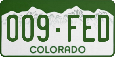 CO license plate 009FED