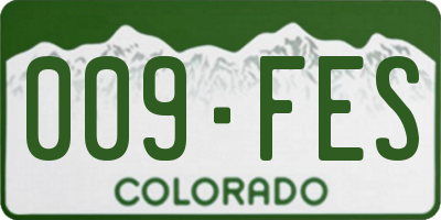CO license plate 009FES
