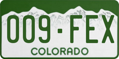 CO license plate 009FEX