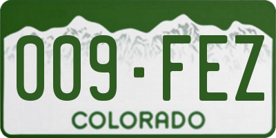 CO license plate 009FEZ