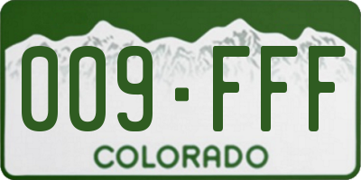 CO license plate 009FFF