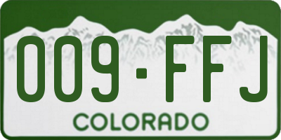 CO license plate 009FFJ