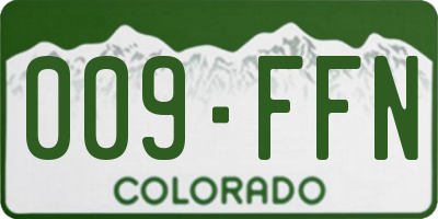CO license plate 009FFN