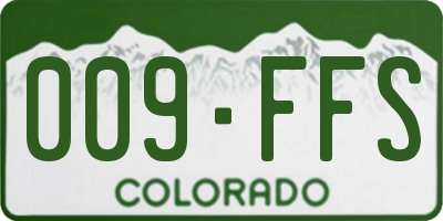 CO license plate 009FFS