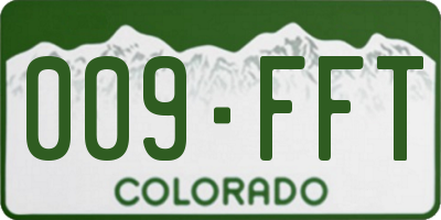 CO license plate 009FFT