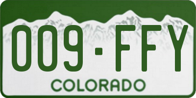CO license plate 009FFY
