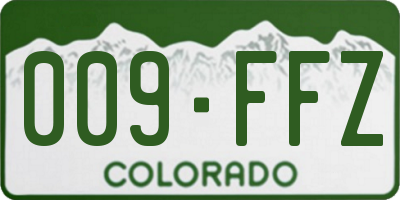 CO license plate 009FFZ
