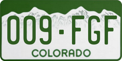 CO license plate 009FGF