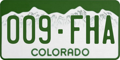 CO license plate 009FHA