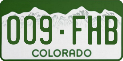 CO license plate 009FHB