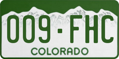 CO license plate 009FHC