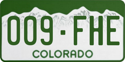 CO license plate 009FHE