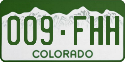 CO license plate 009FHH