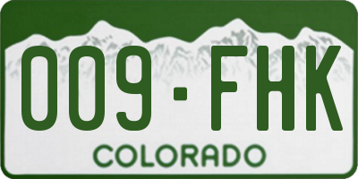 CO license plate 009FHK