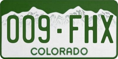 CO license plate 009FHX