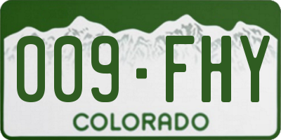 CO license plate 009FHY