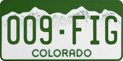 CO license plate 009FIG
