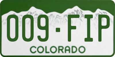 CO license plate 009FIP