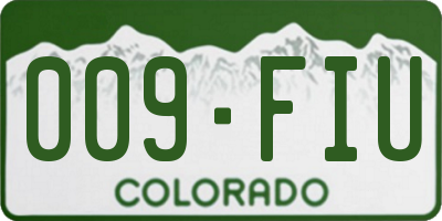 CO license plate 009FIU