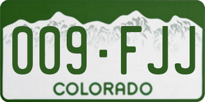 CO license plate 009FJJ