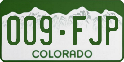 CO license plate 009FJP