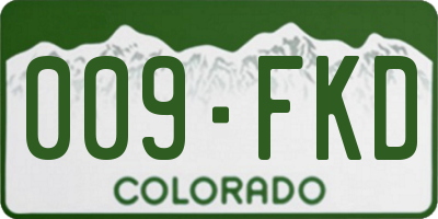 CO license plate 009FKD