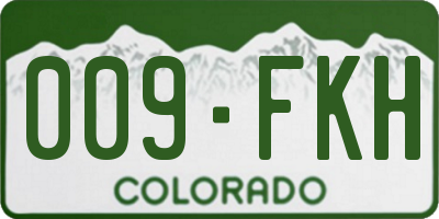 CO license plate 009FKH