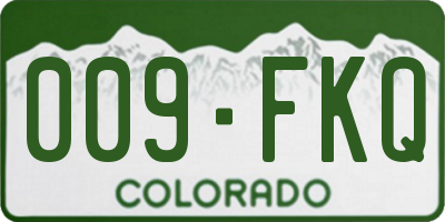 CO license plate 009FKQ